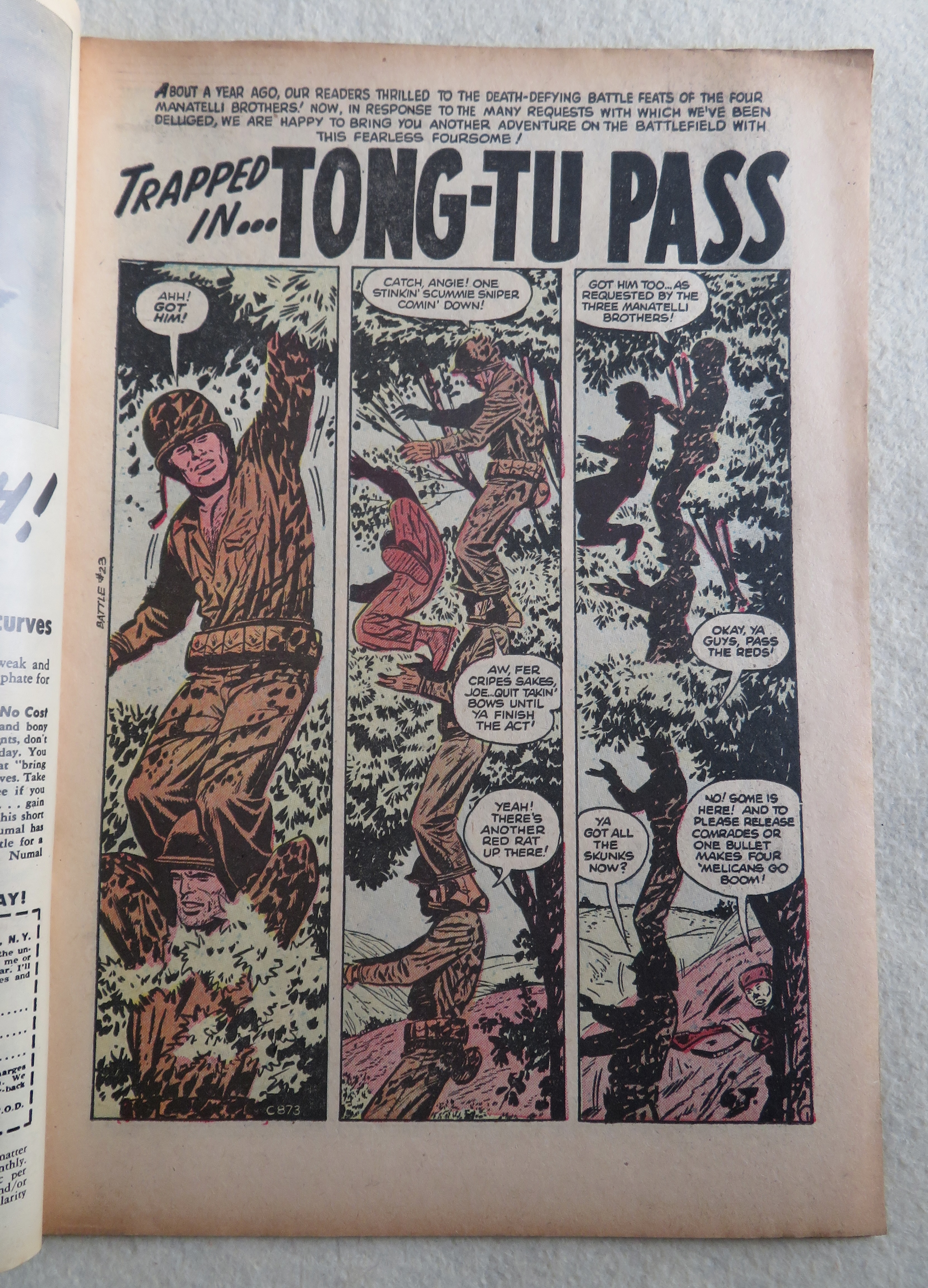 Battle Comic November 1953 Tong Tu Pass