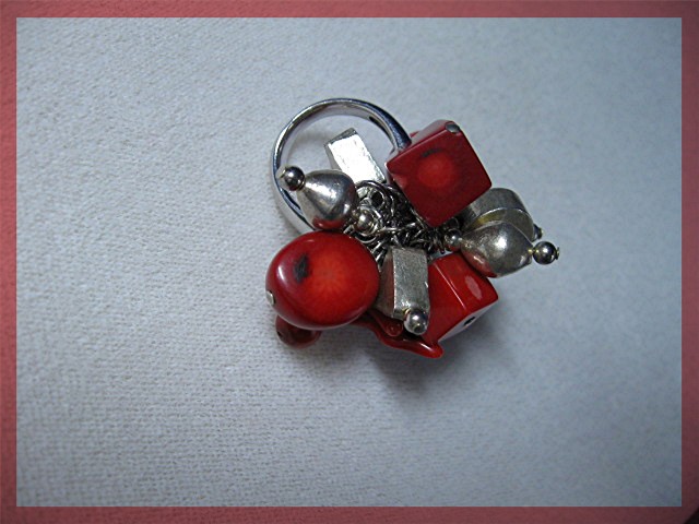 Coral and Sterling Silver Ring Designer Riley Burnette
