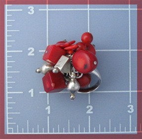Coral and Sterling Silver Ring Designer Riley Burnette