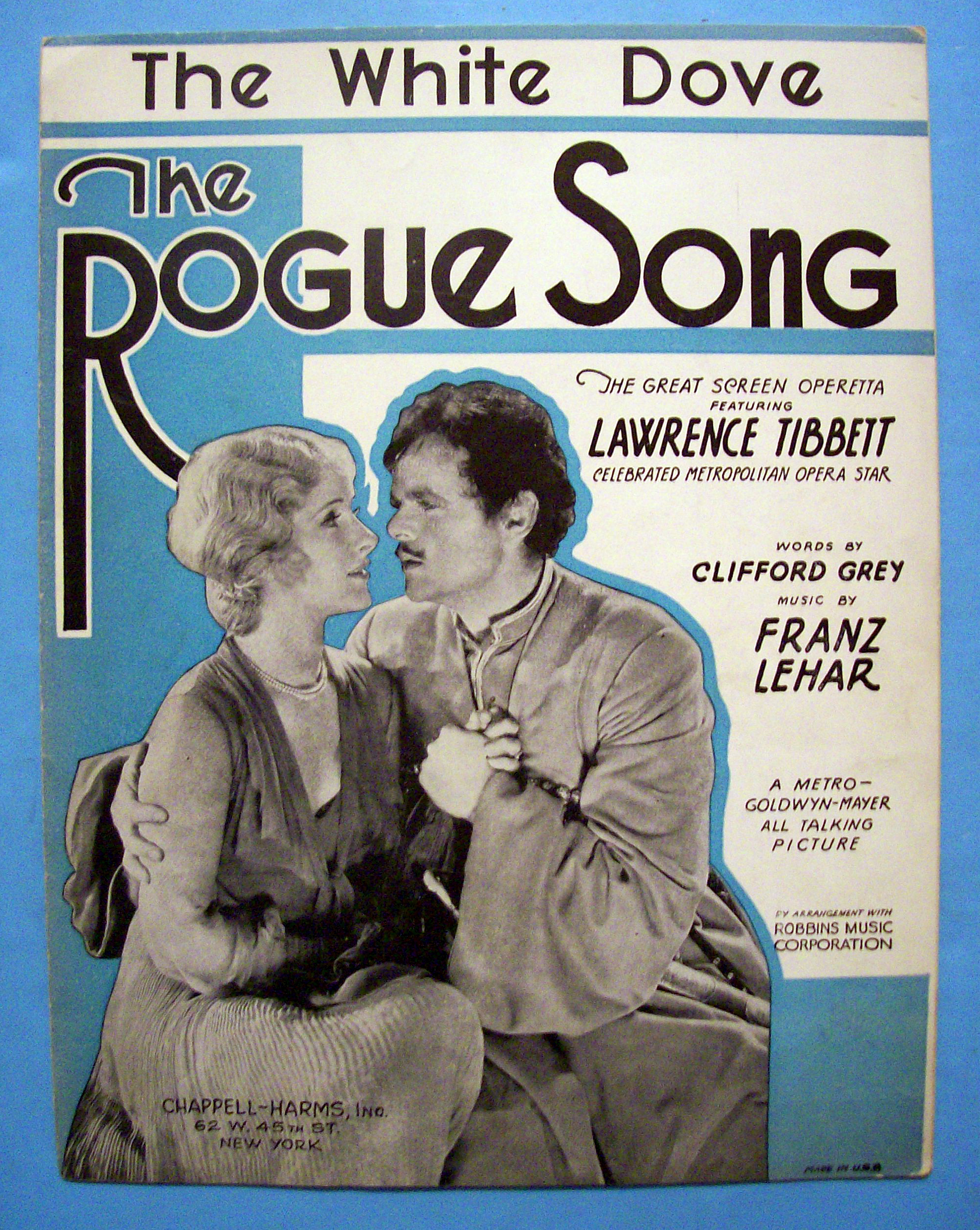 Sheet Music For 1930 The White Dove