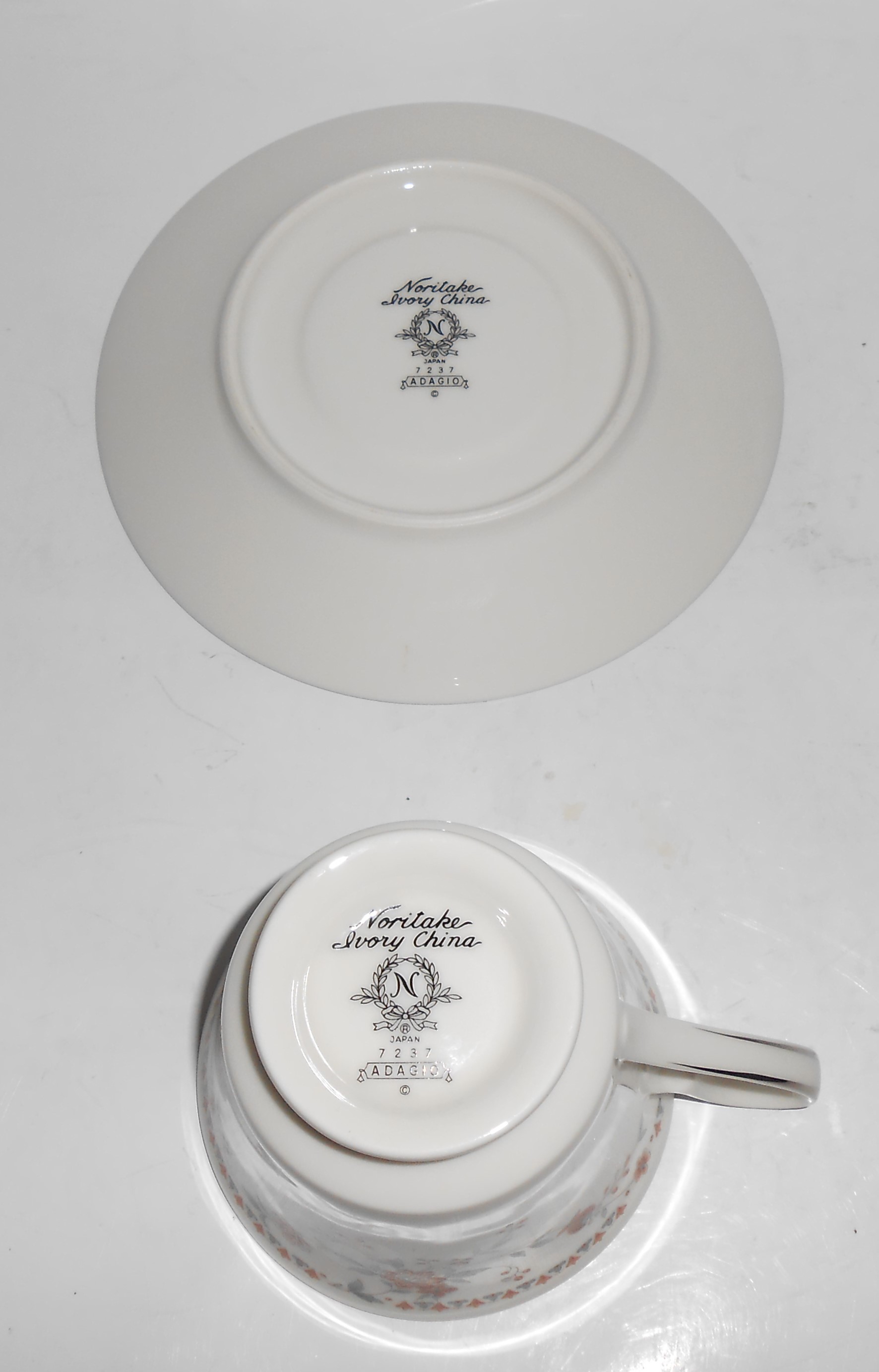Noritake China Porcelain Adagio Cup & Saucer Set