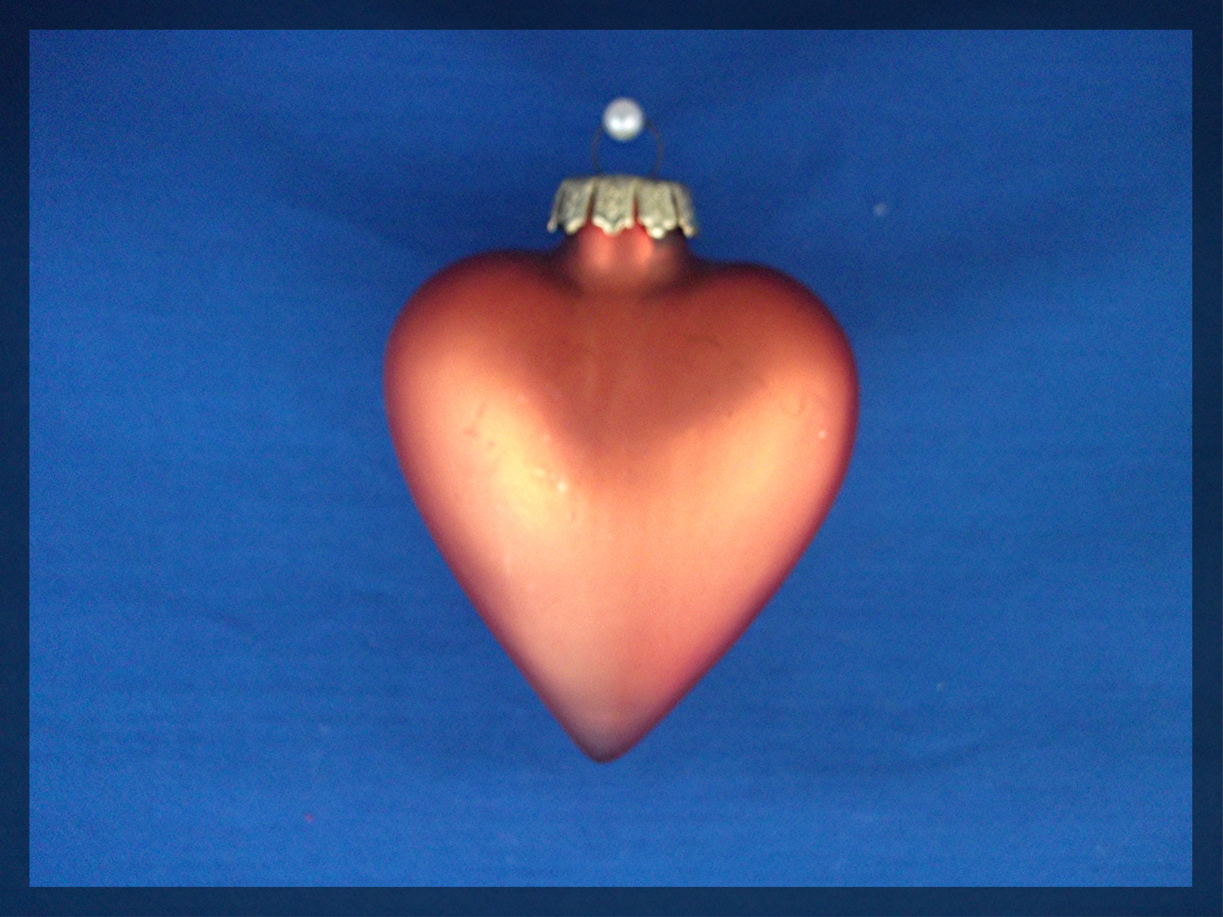 Three Red Glass Heart Christmas tree ornaments