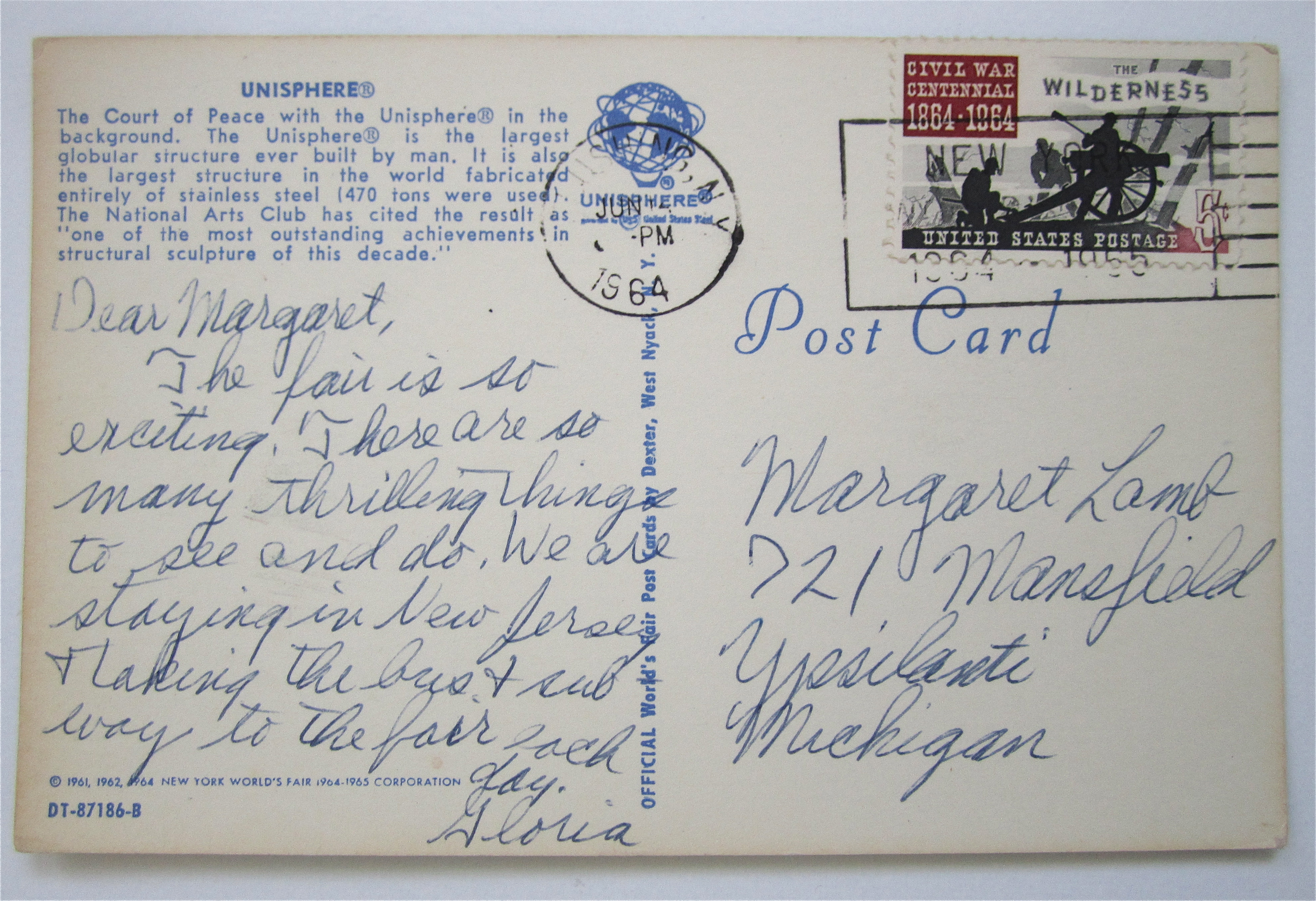 The Court Of Peace, New York World Fair Postcard