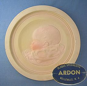 pottery Baby Plaque - Ardon Plaque specialist