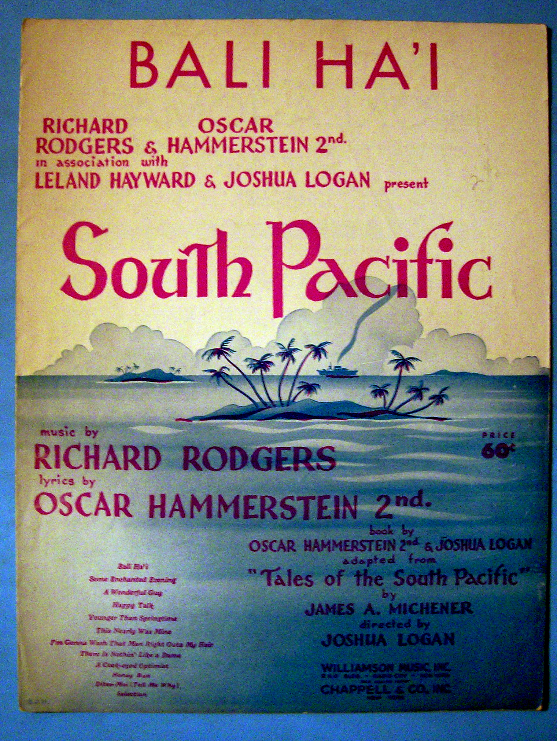 Sheet Music For 1949 Bali Ha'i