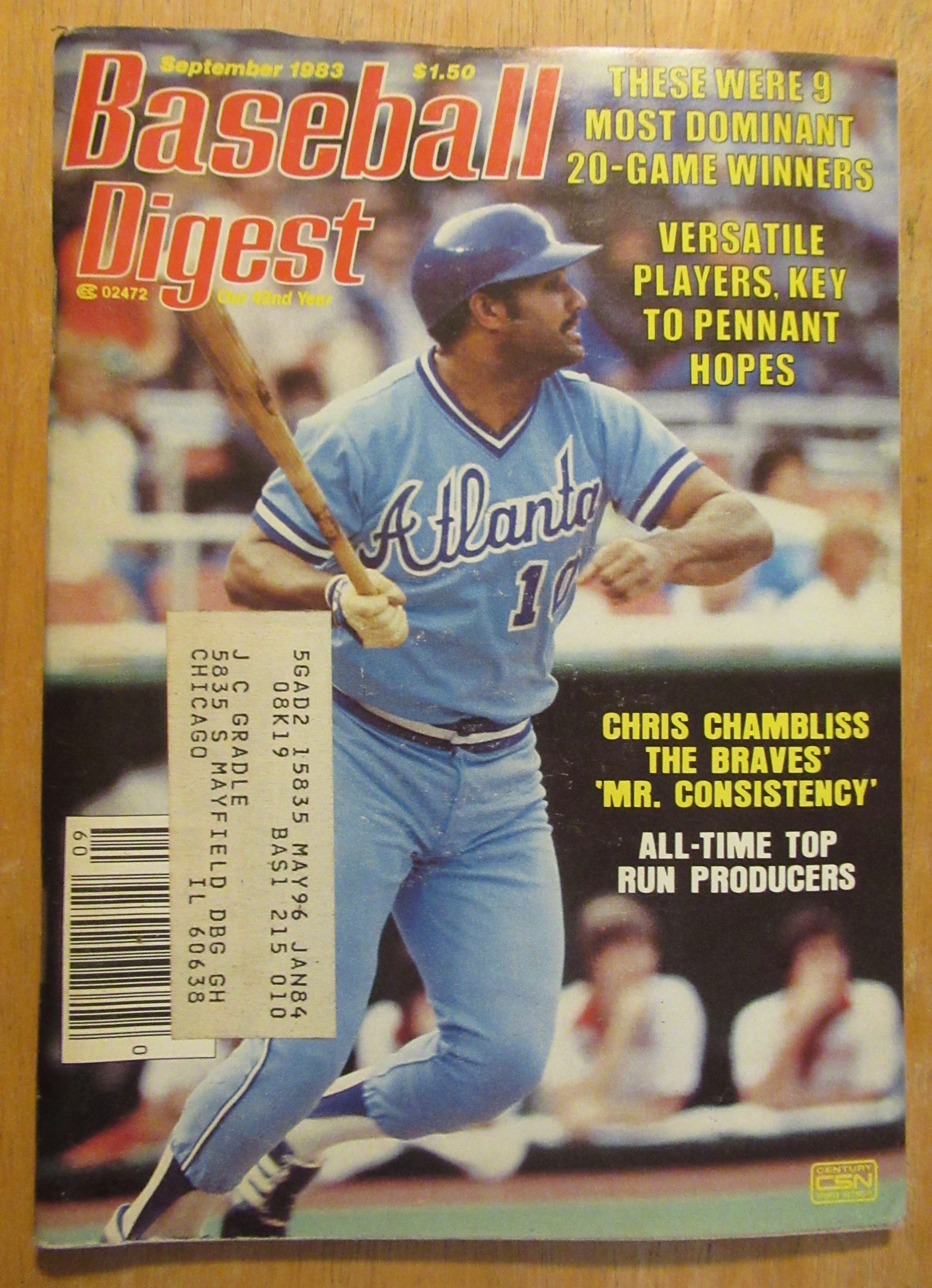 Baseball Digest Magazine September 1983 Chris Chambliss