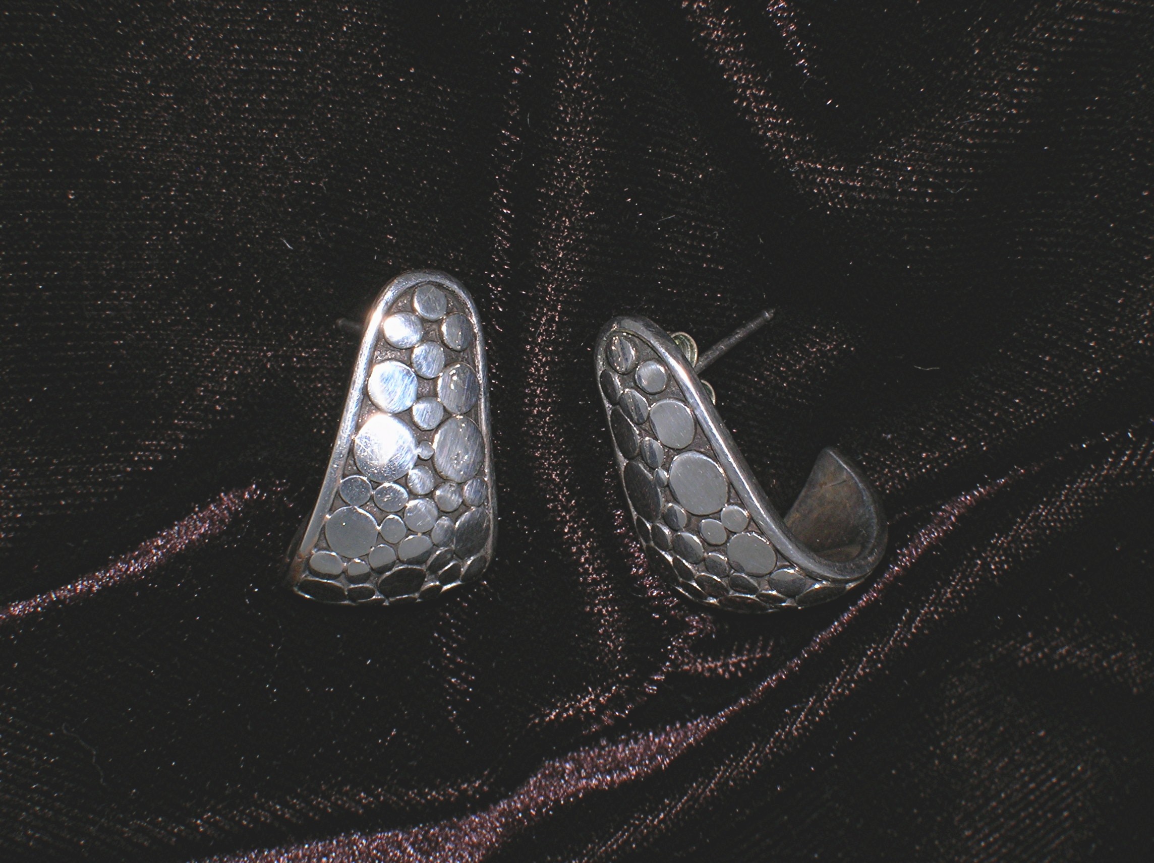 Sterling Silver Pierced Earrings Signed JCD