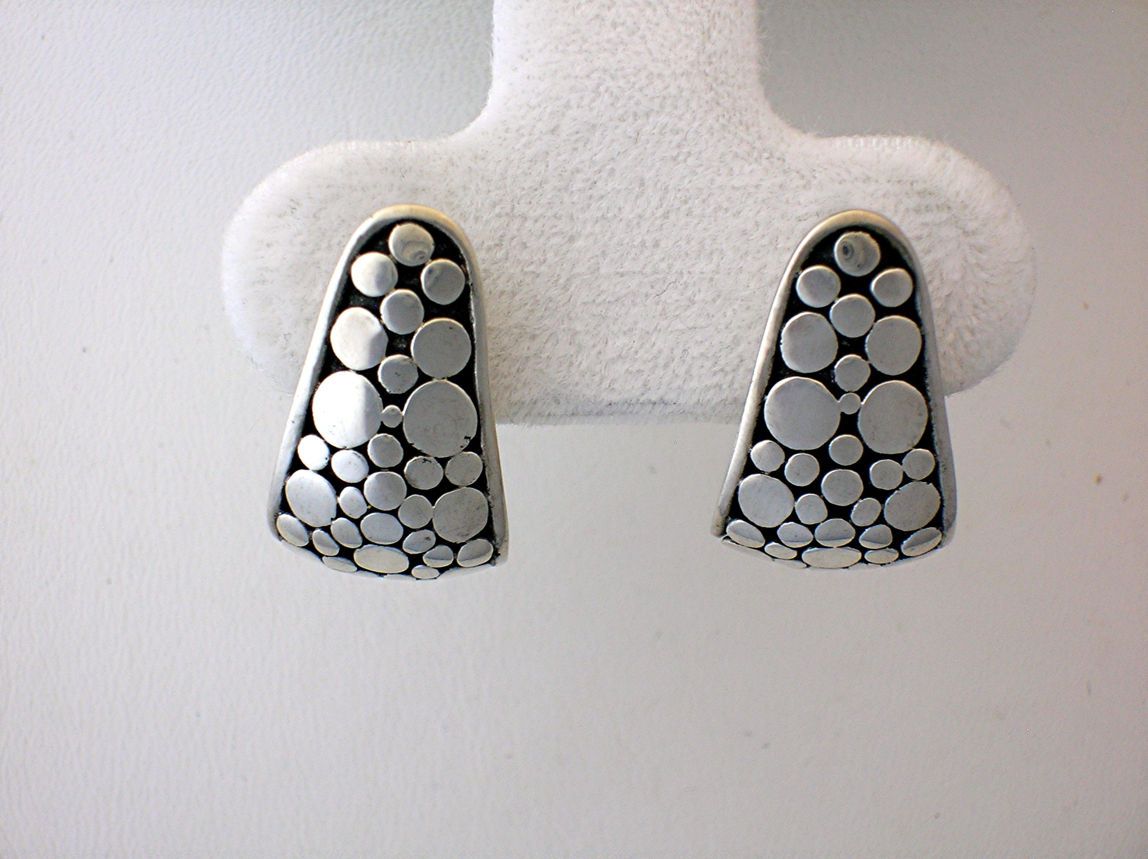 Sterling Silver Pierced Earrings Signed JCD
