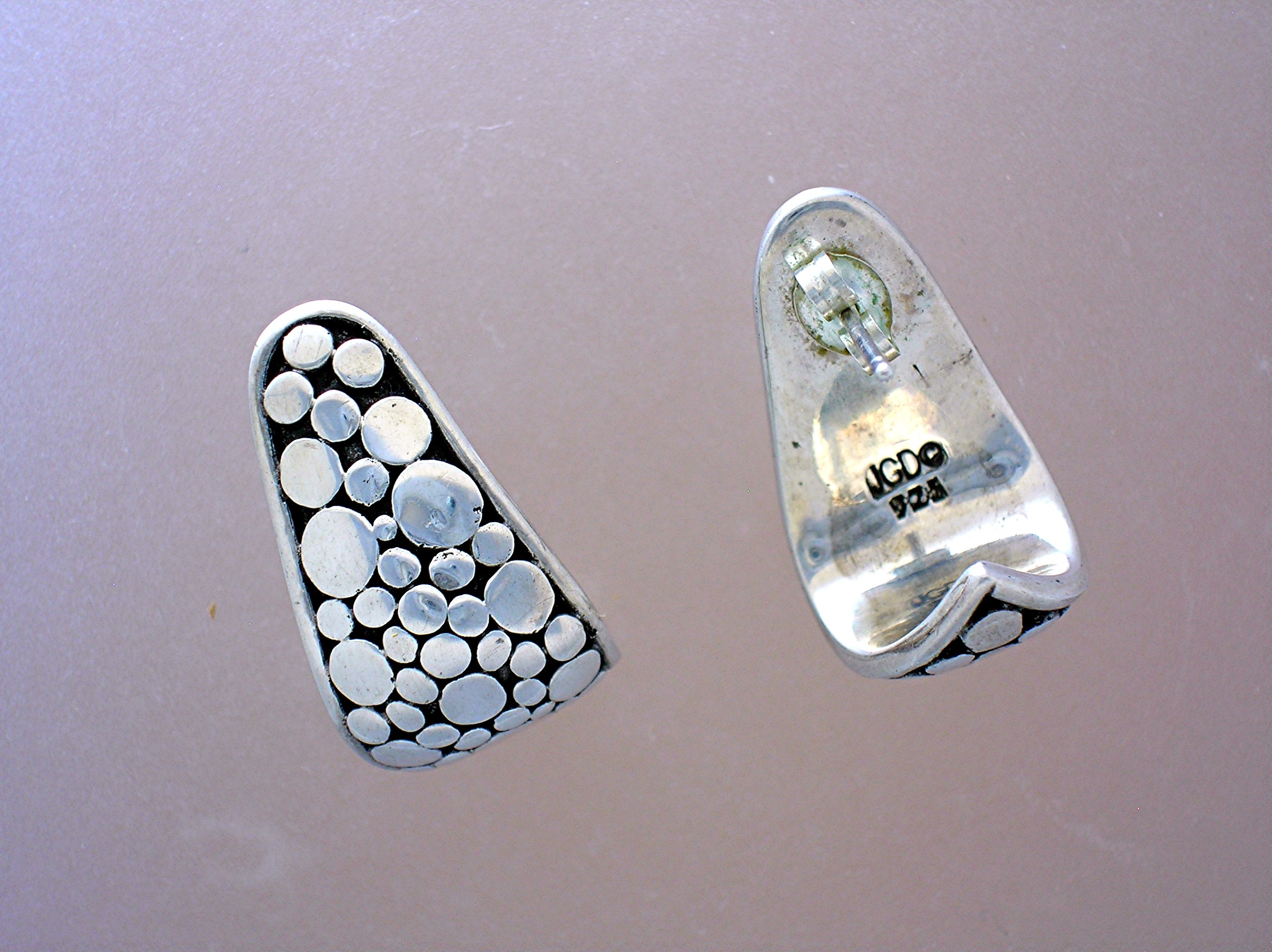 Sterling Silver Pierced Earrings Signed JCD