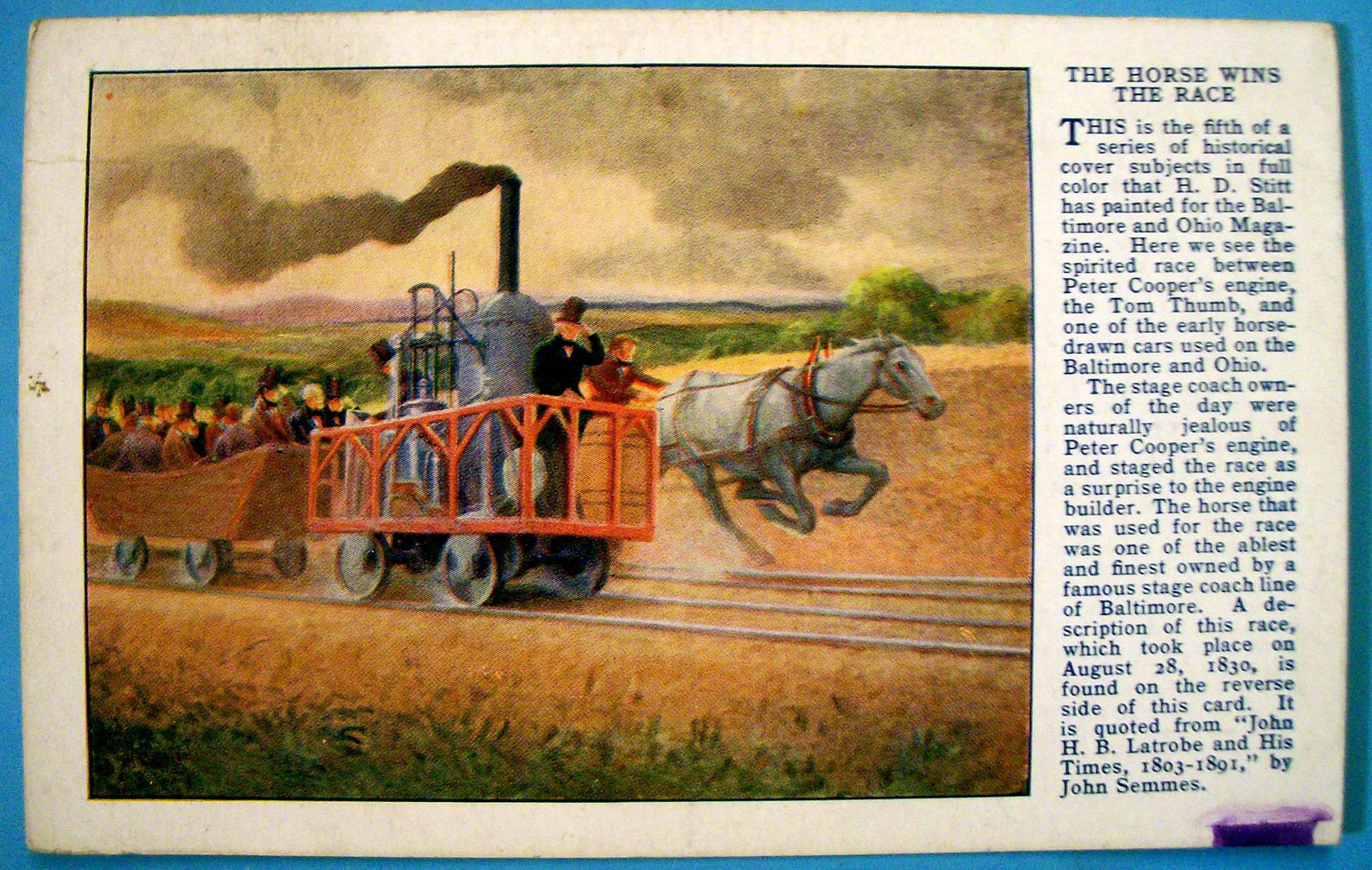 The Horse Wins The Race Postcard (Baltimore & Ohio)