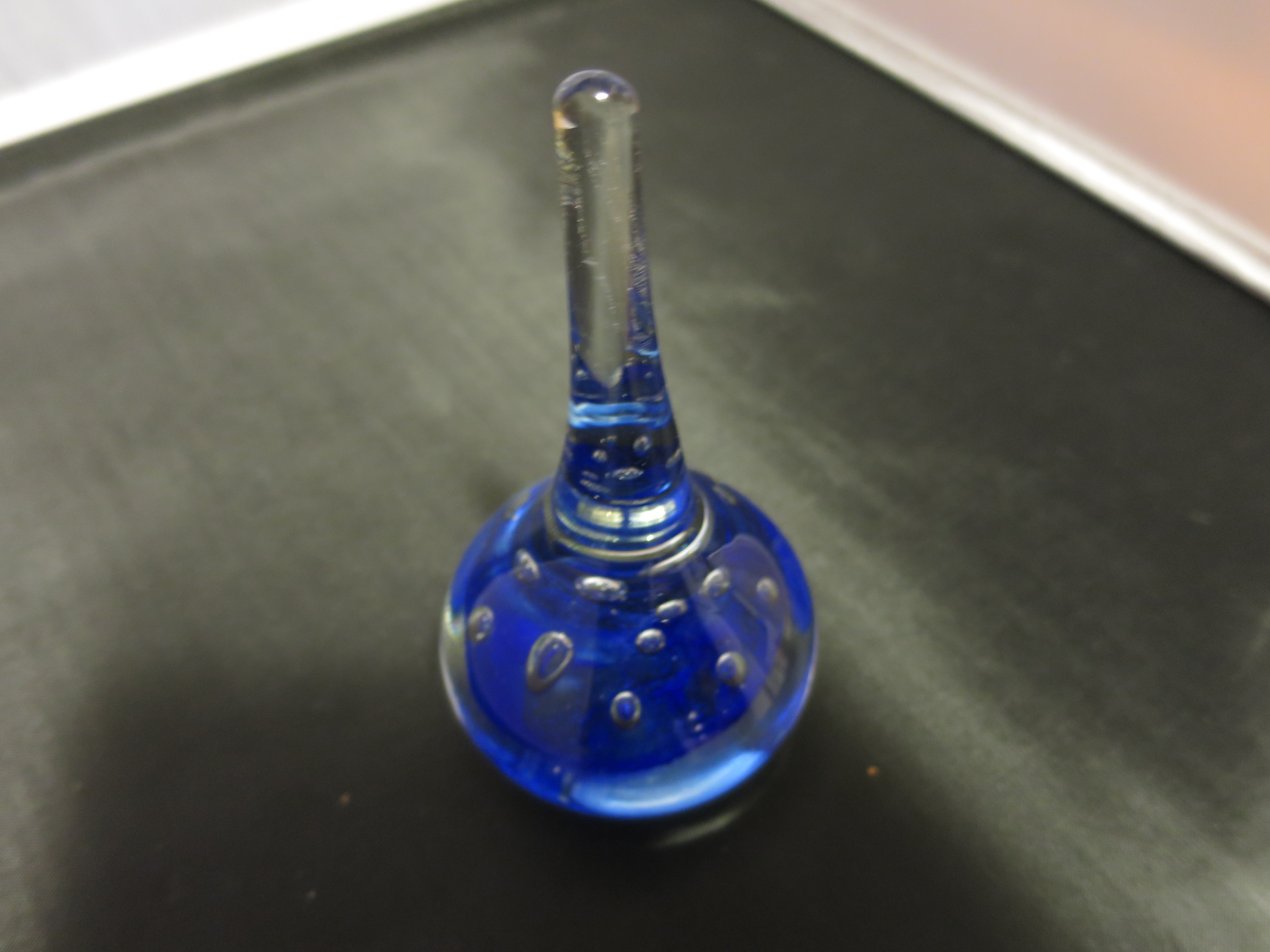 Blown Glass Paperweight Tear Drop Controlled Air Bubble