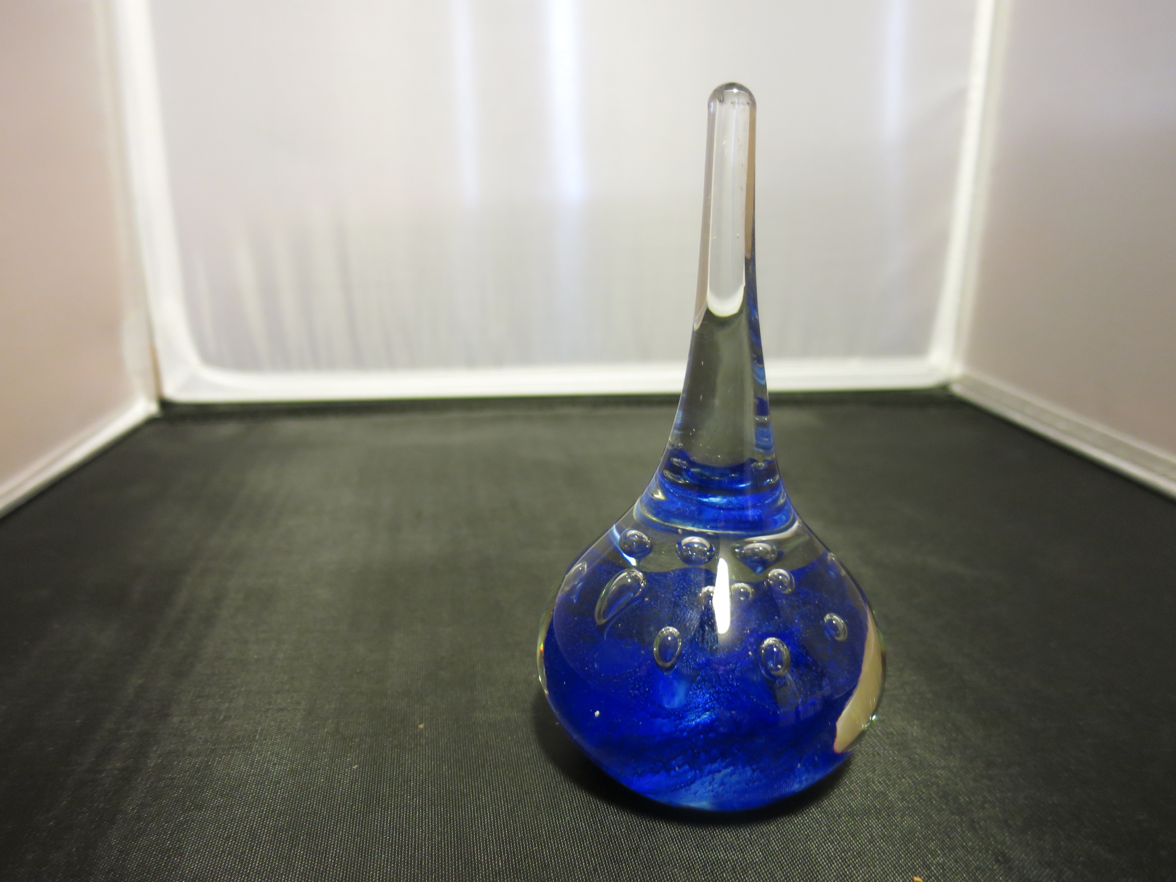 Blown Glass Paperweight Tear Drop Controlled Air Bubble