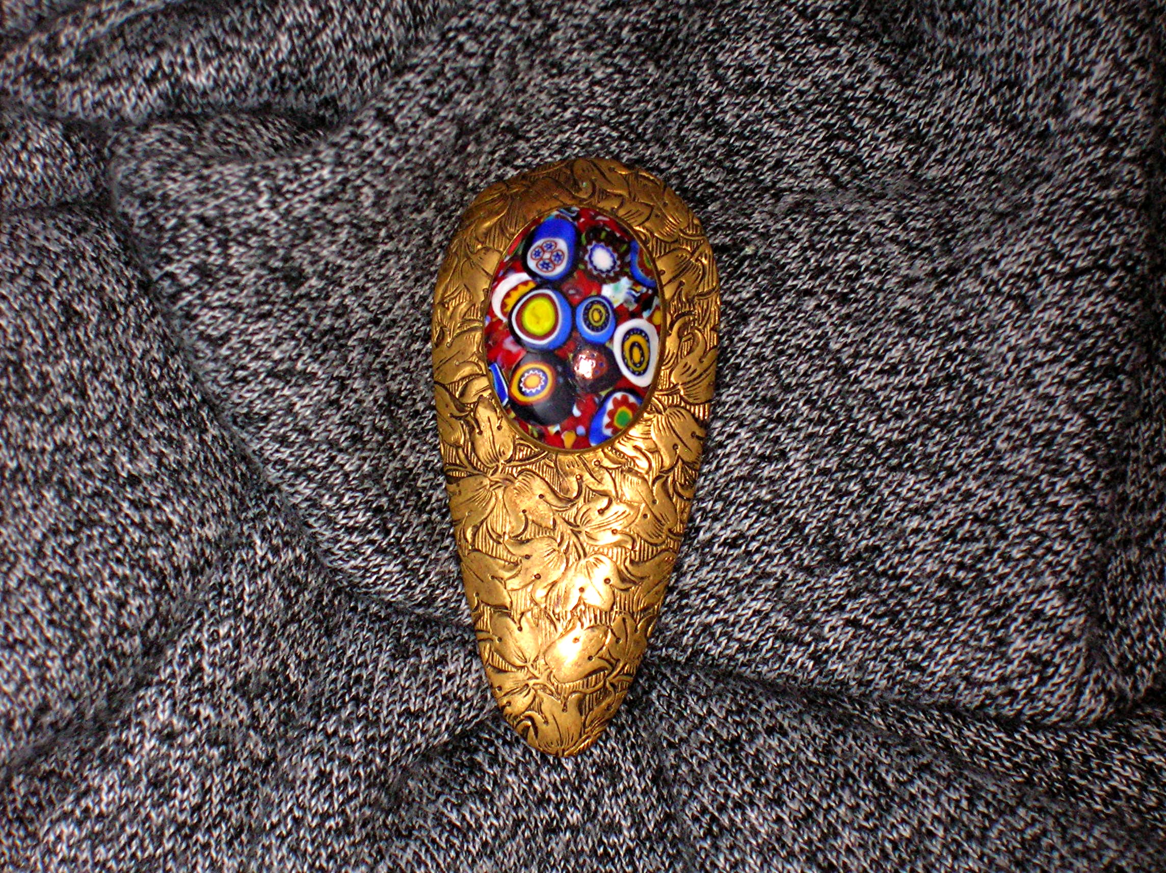 Millafiore Italian Multi Color Glass & Brass Antique Dr