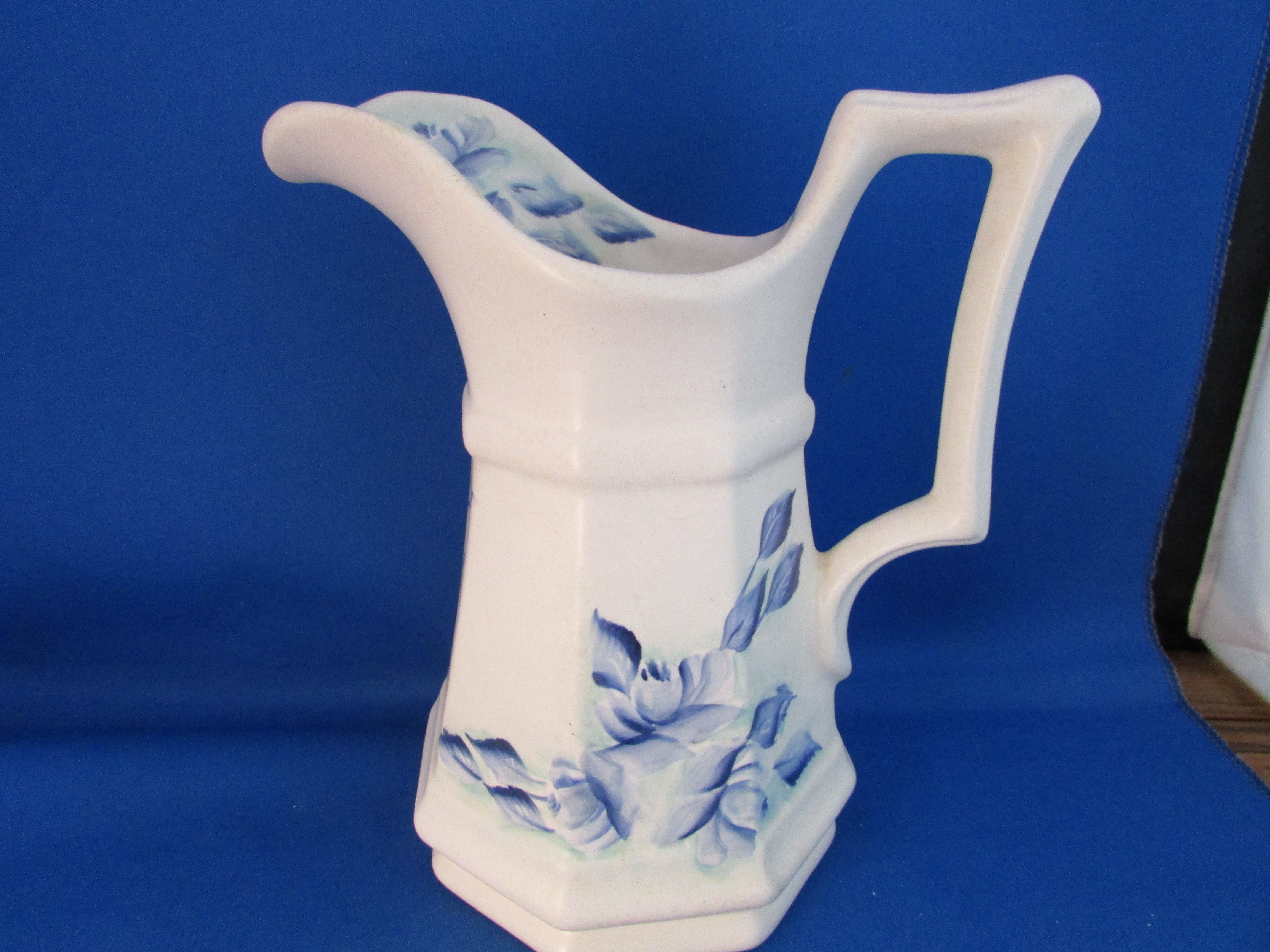 White and Blue Porcelain Pitcher