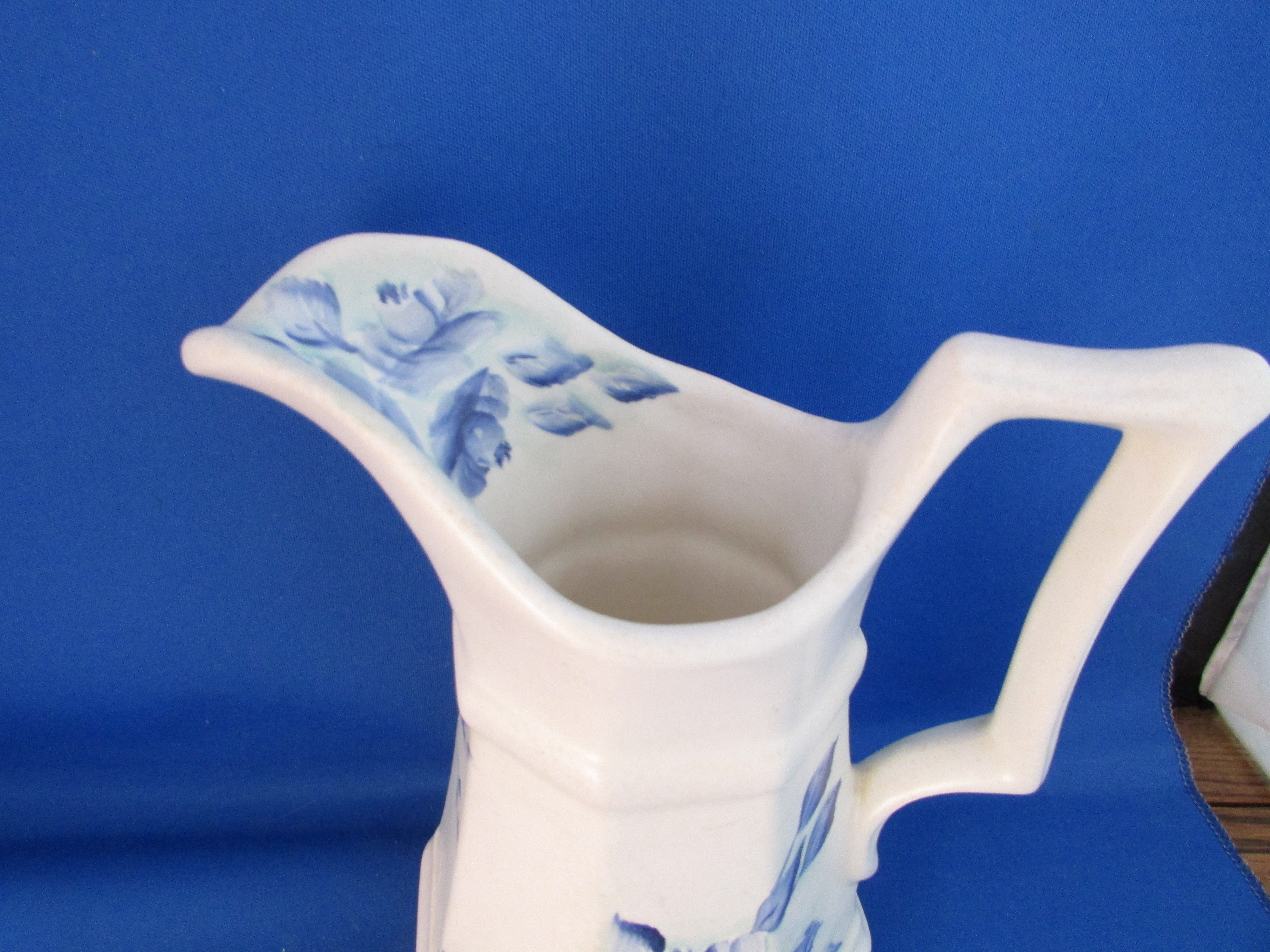 White and Blue Porcelain Pitcher