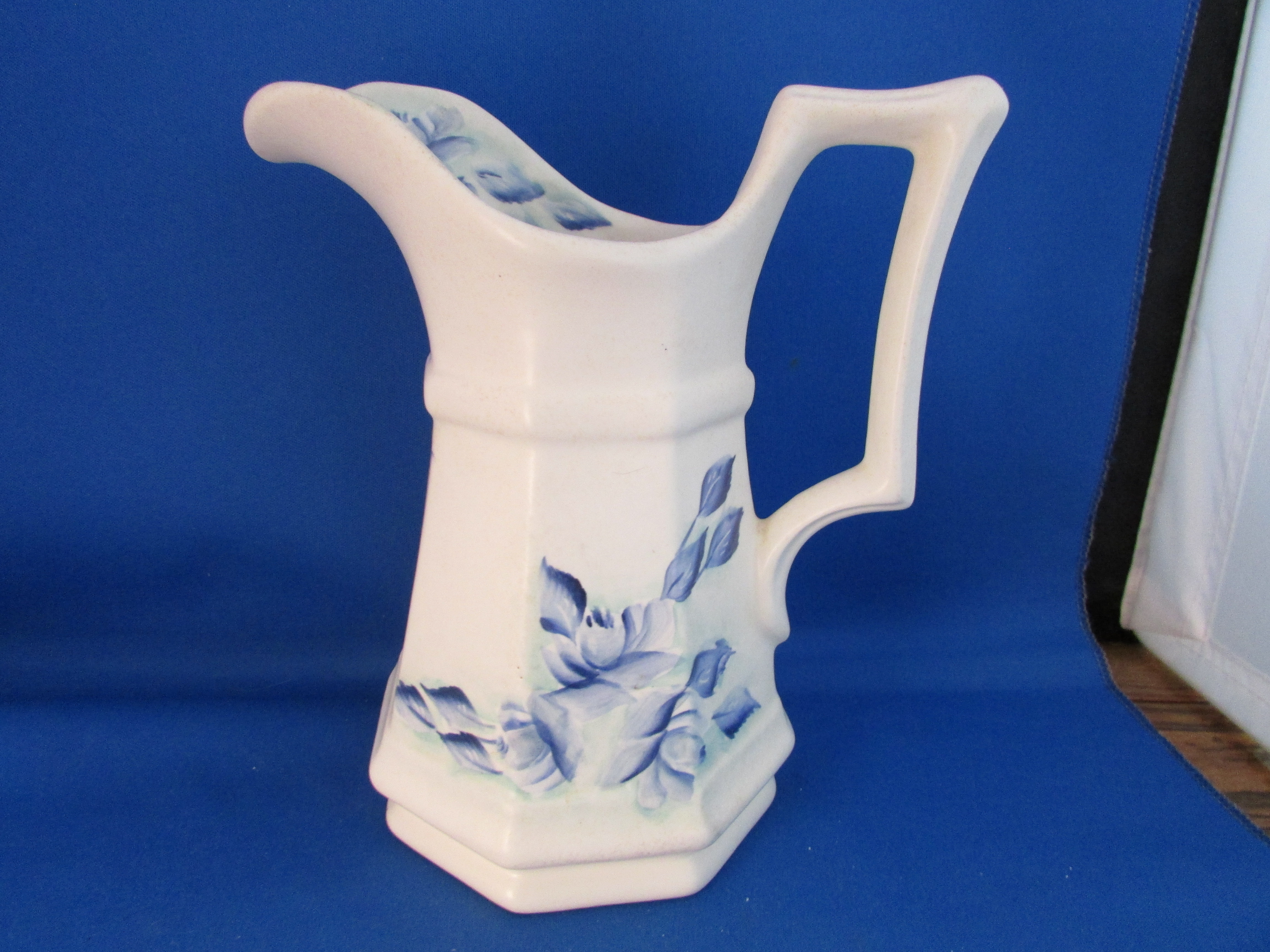 White and Blue Porcelain Pitcher
