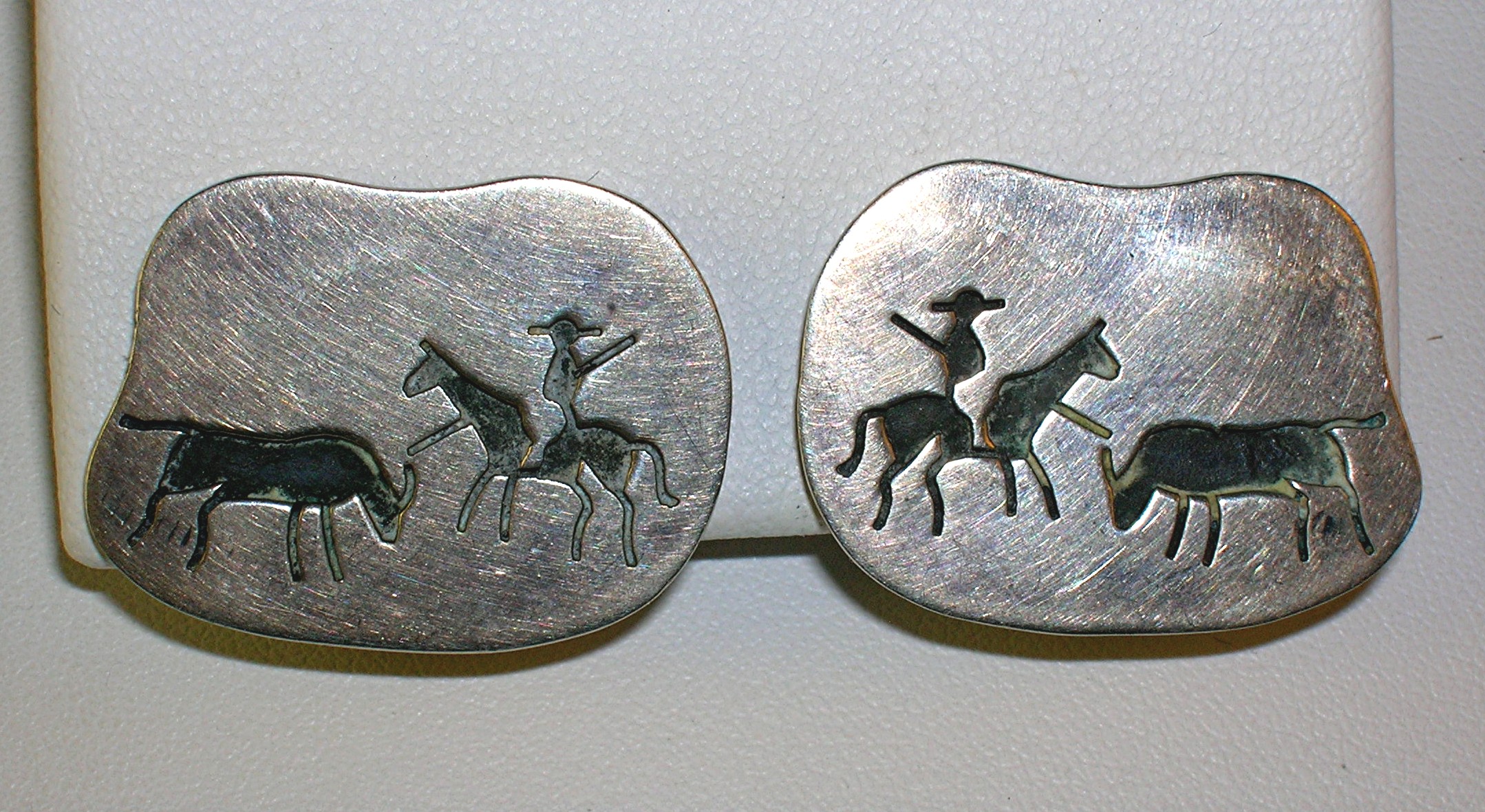 Mexican Sterling Silver Signed Clip Earrings