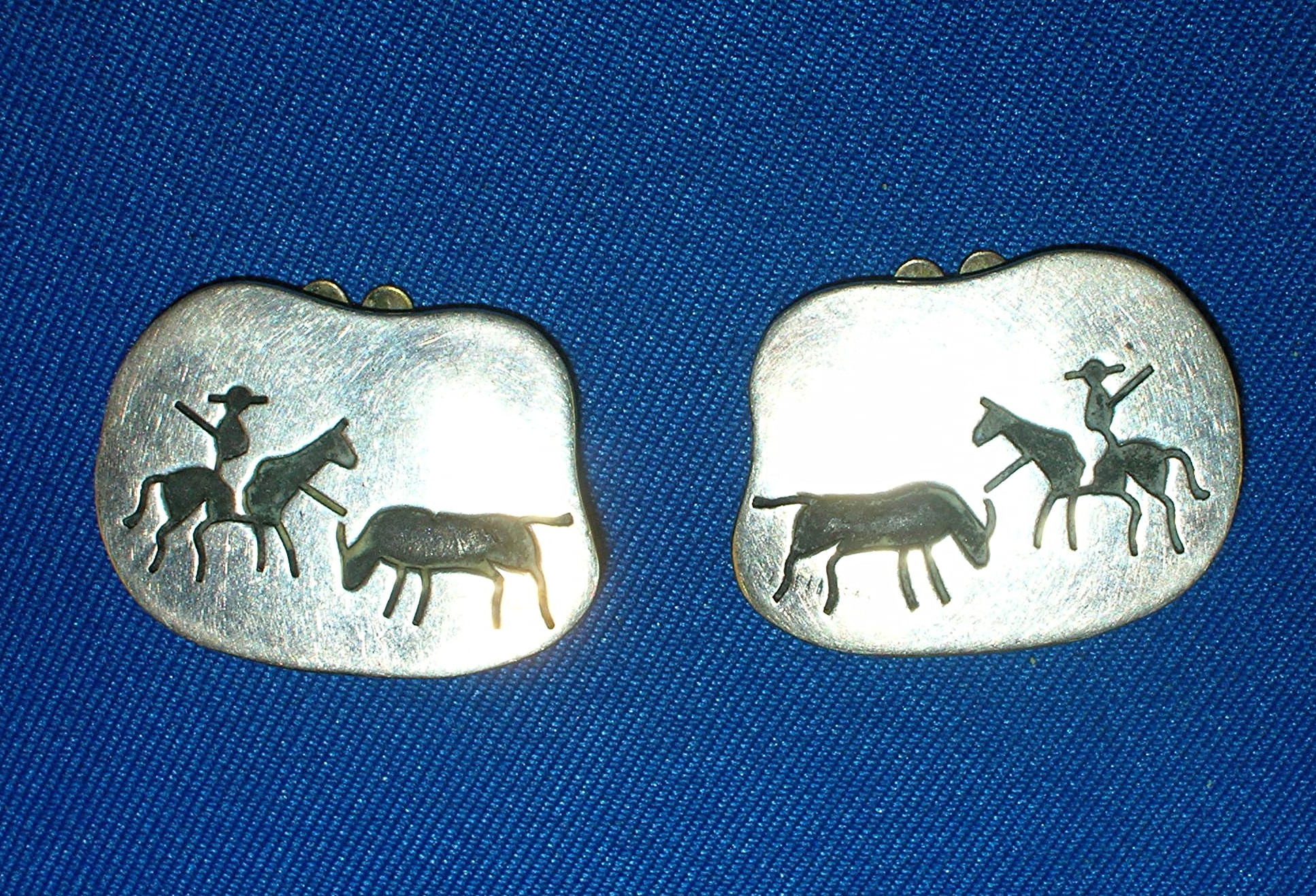 Mexican Sterling Silver Signed Clip Earrings
