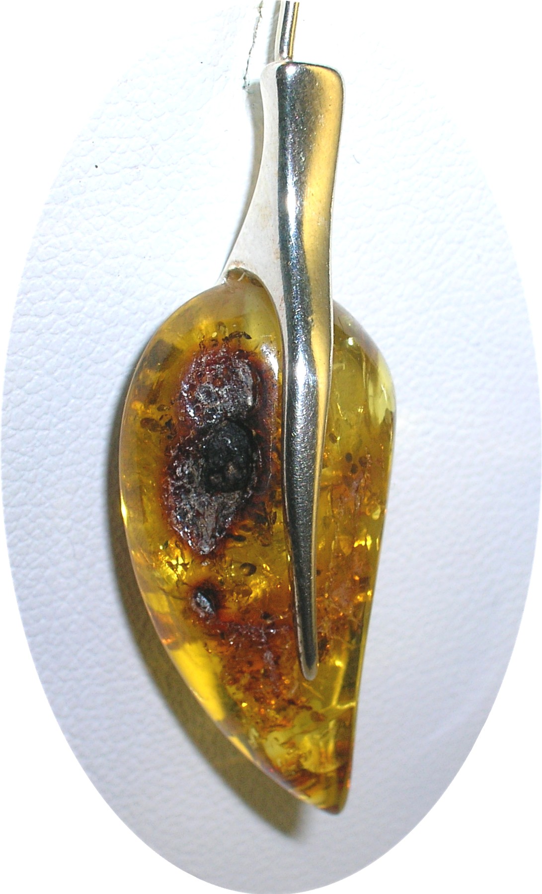 Baltic Amber Sterling Silver  Earrings Signed V