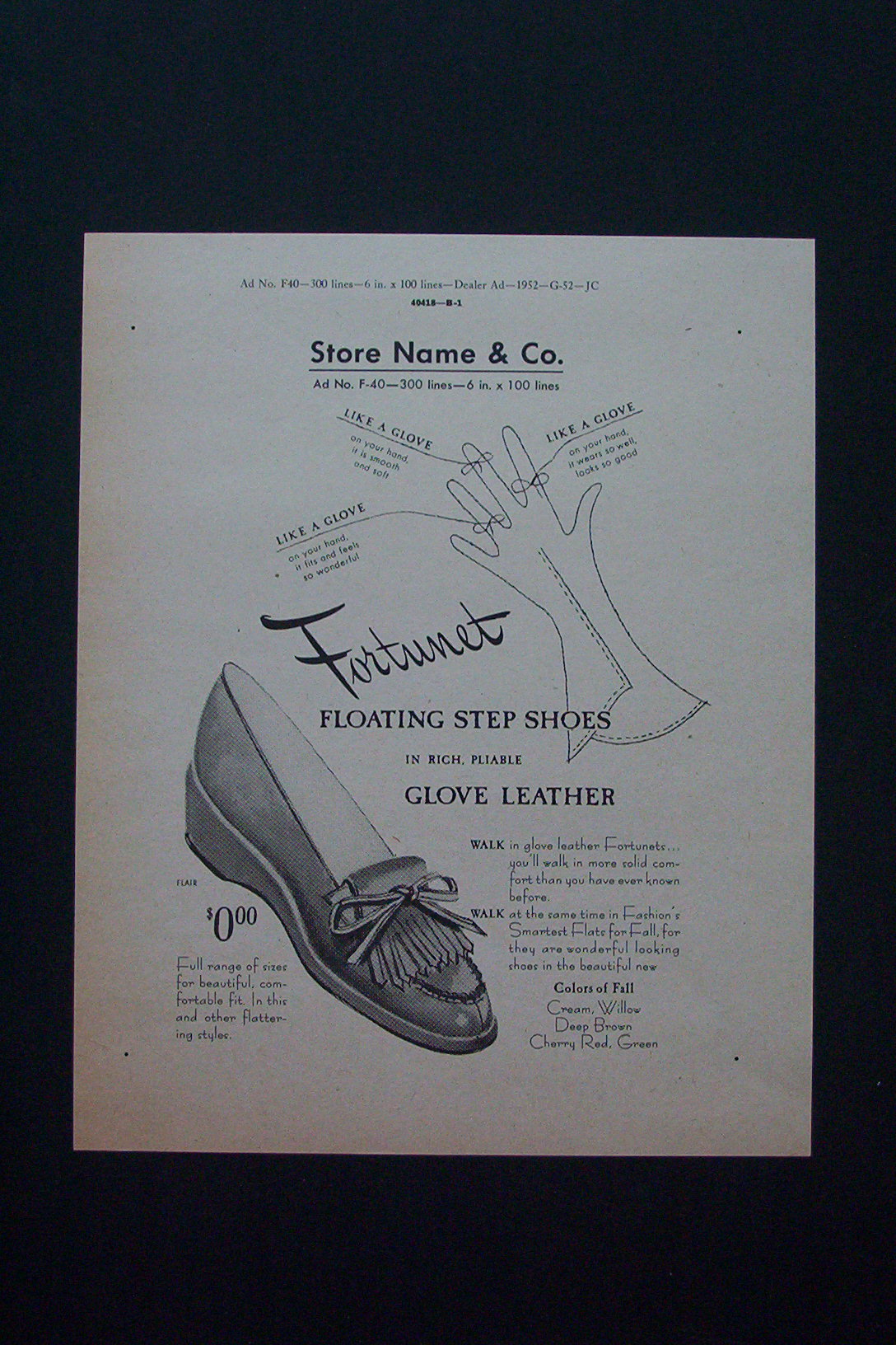 1952 Fortunet Floating Step Shoes with Fortunet Shoe
