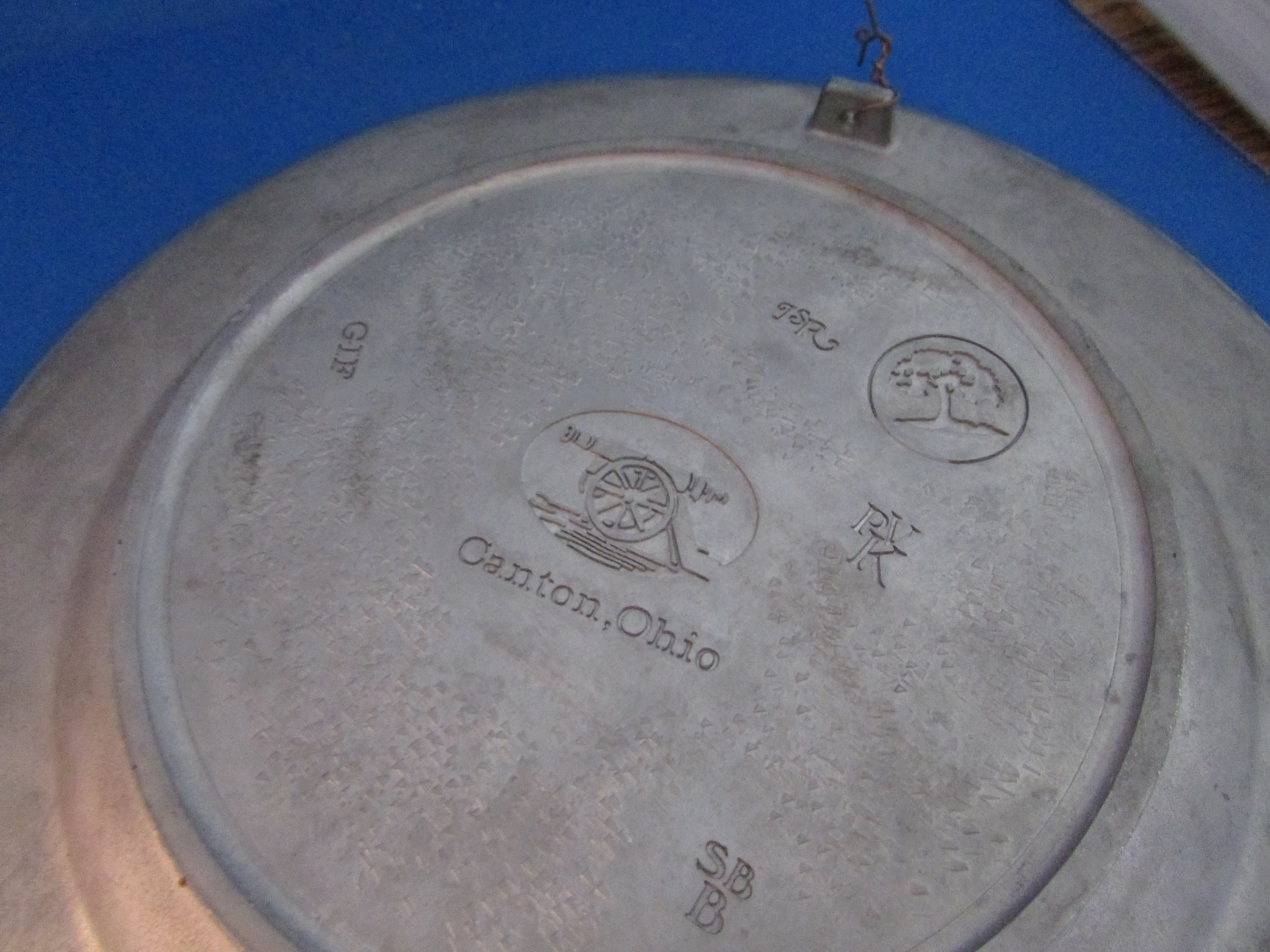 Delft Style Ceramic and Pewter Plate