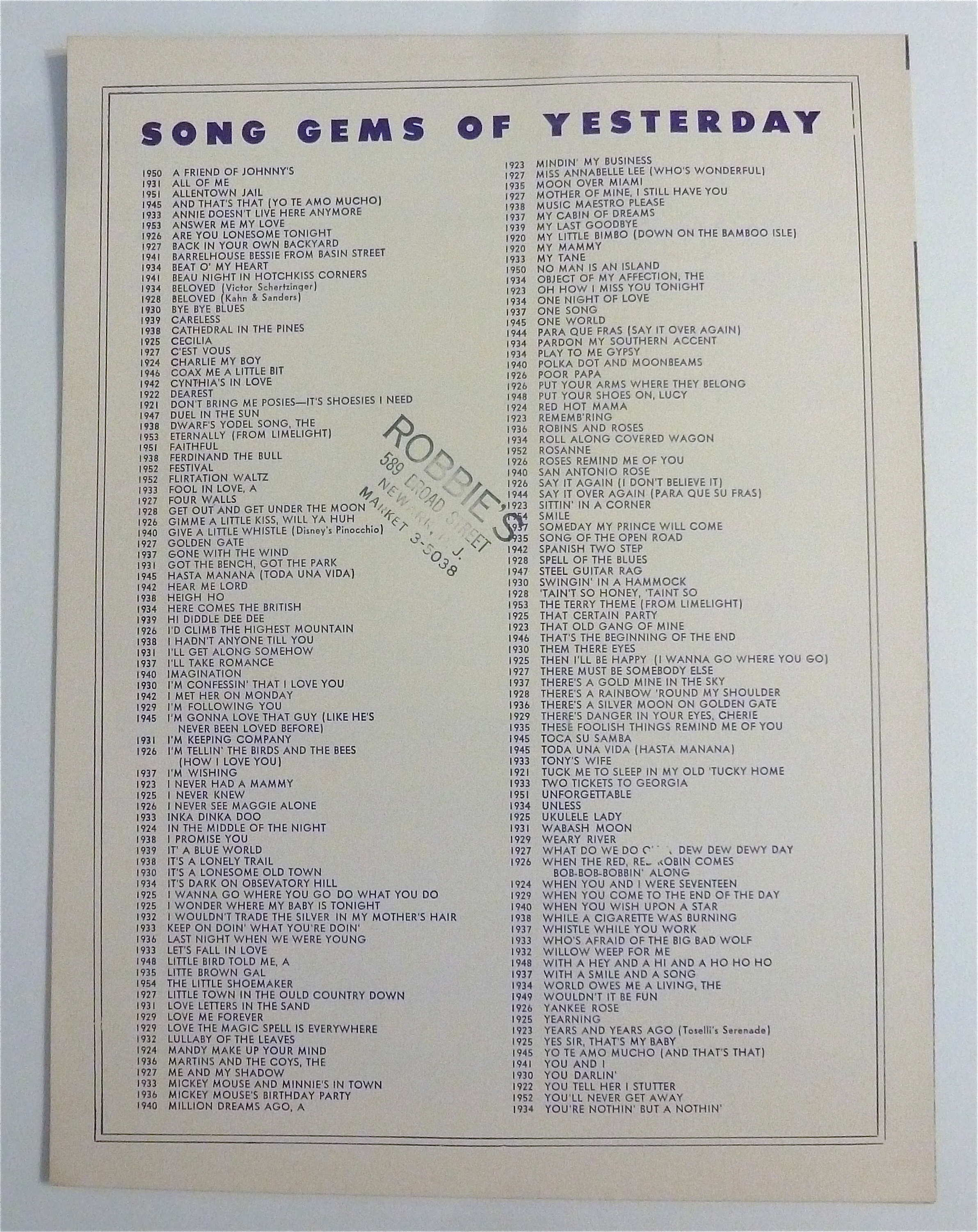 Sheet Music For 1927 Me & My Shadow