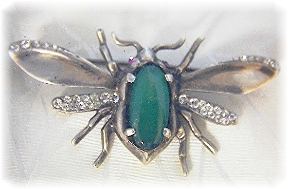 NORDIC Jewelled Bug Brooch Sterling Silver