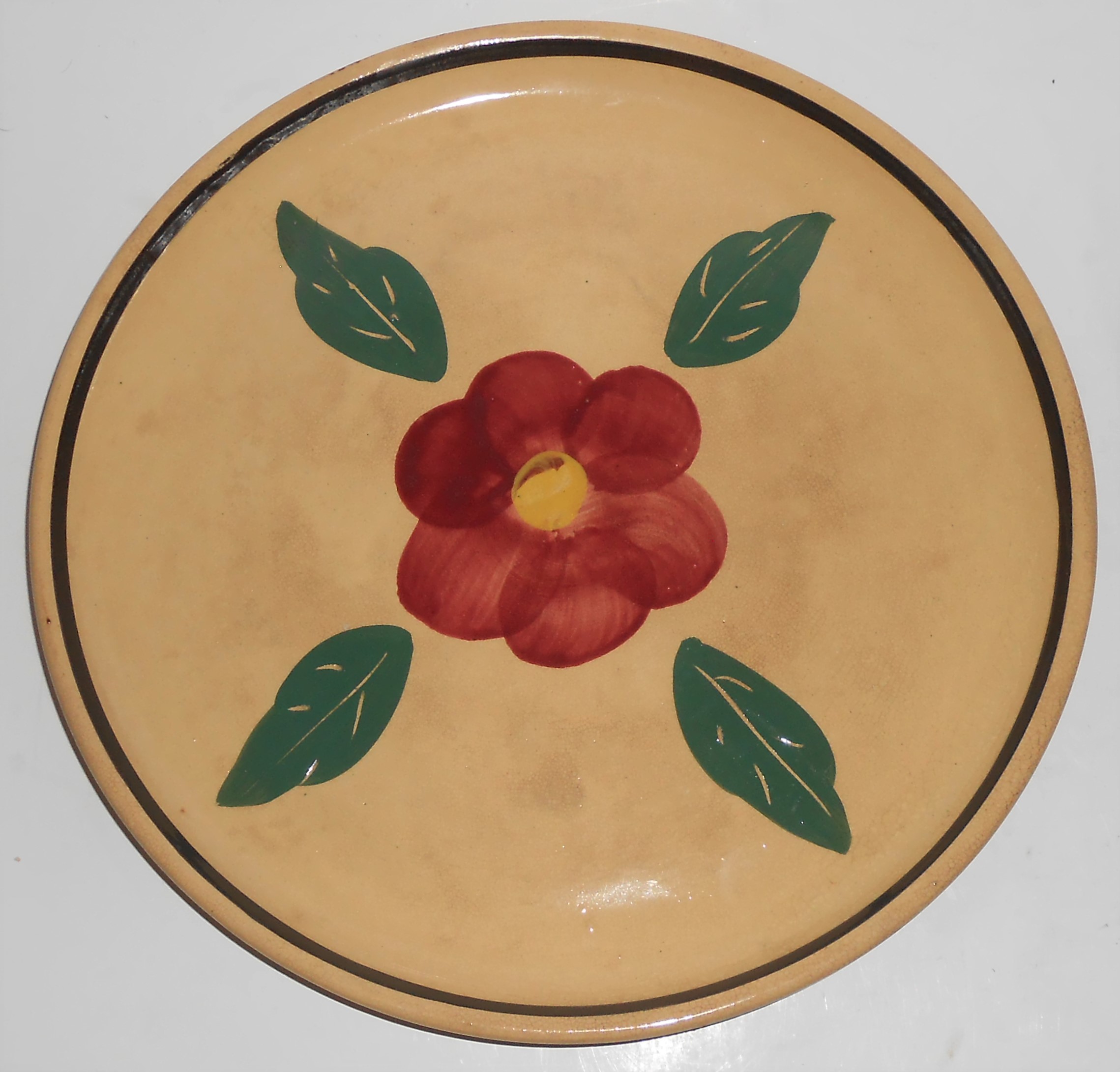 Watt Pottery Rio Rose Pansy 10'' Plate
