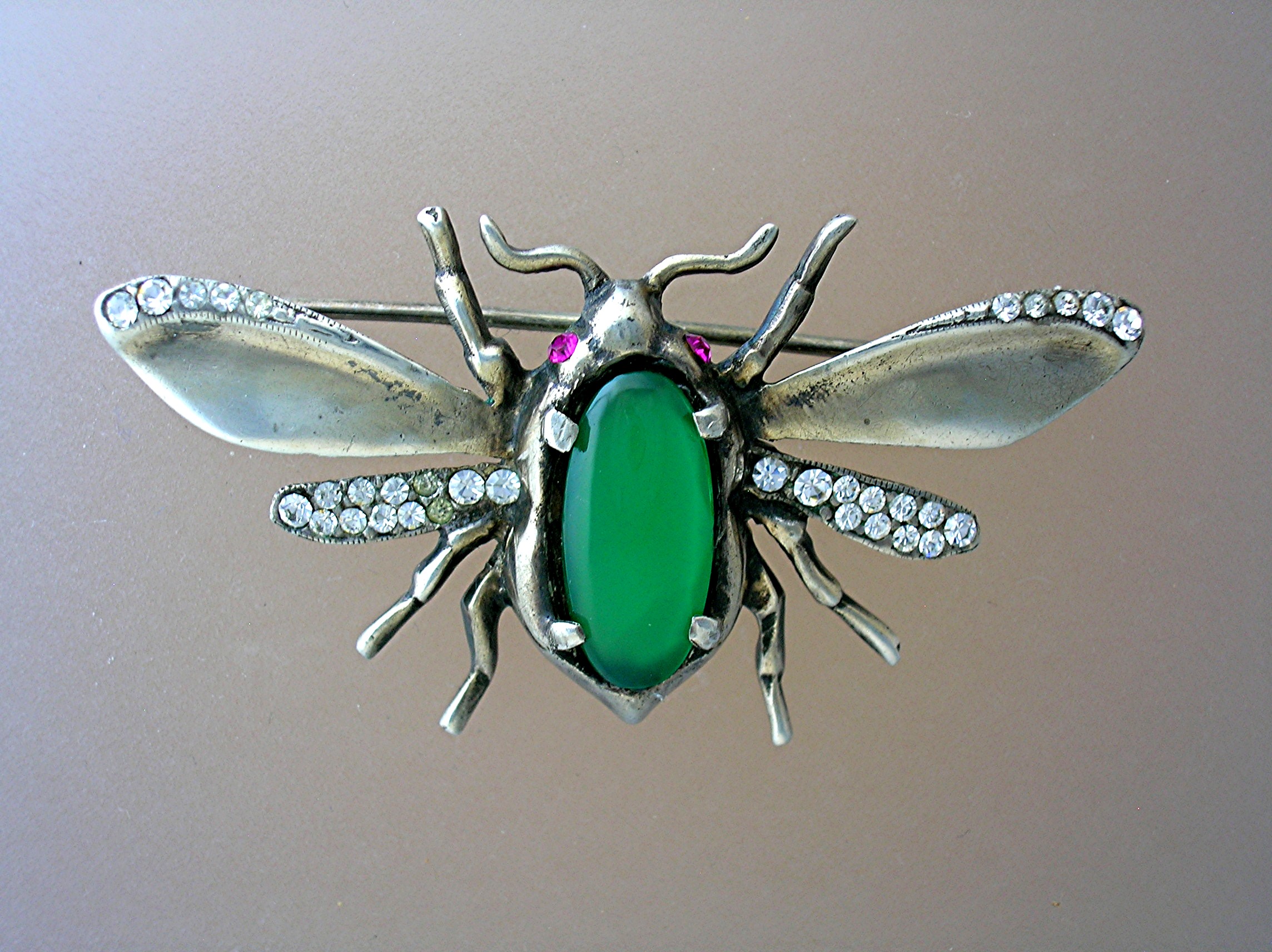 NORDIC Jewelled Bug Brooch Sterling Silver