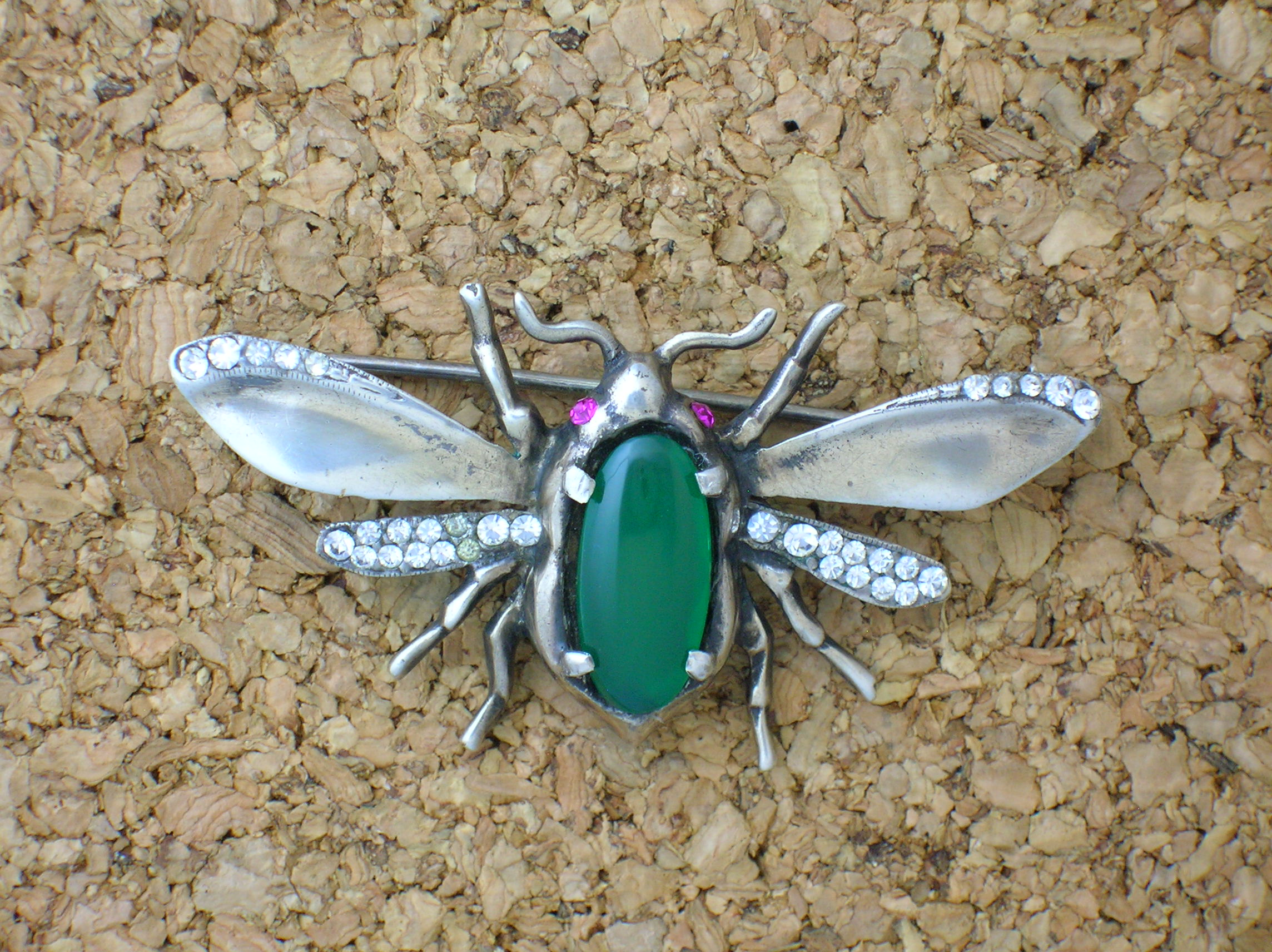 NORDIC Jewelled Bug Brooch Sterling Silver