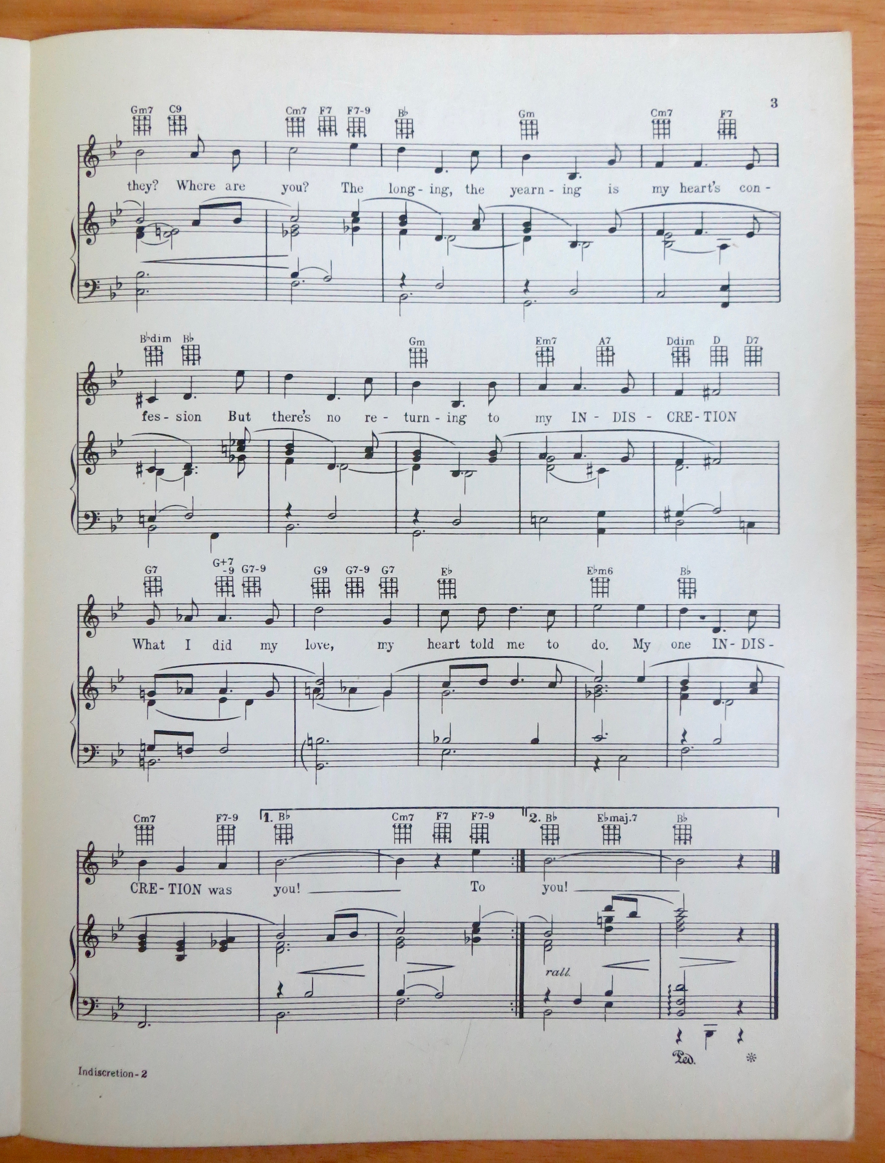 1954 Indiscretion Sheet Music