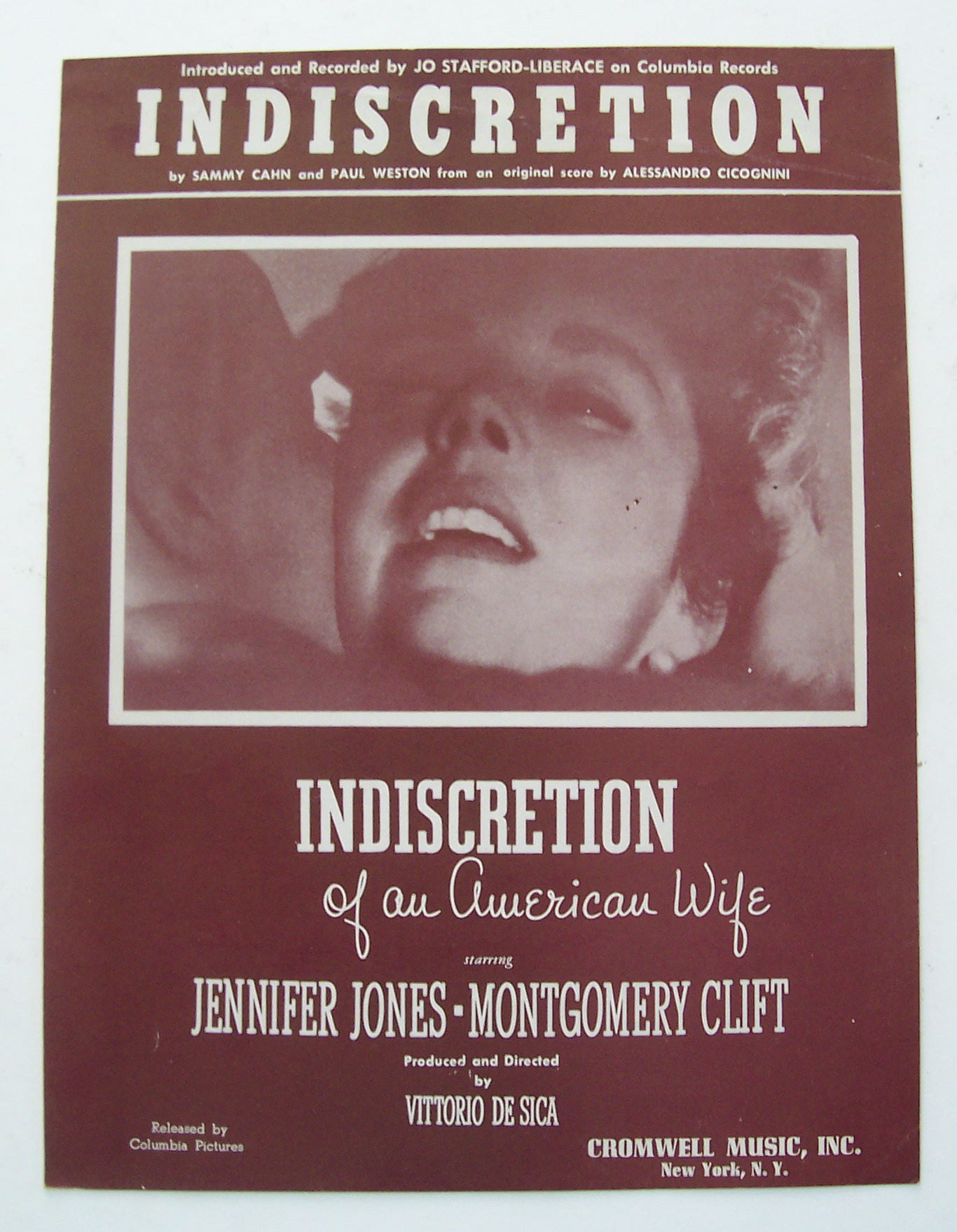 1954 Indiscretion Sheet Music