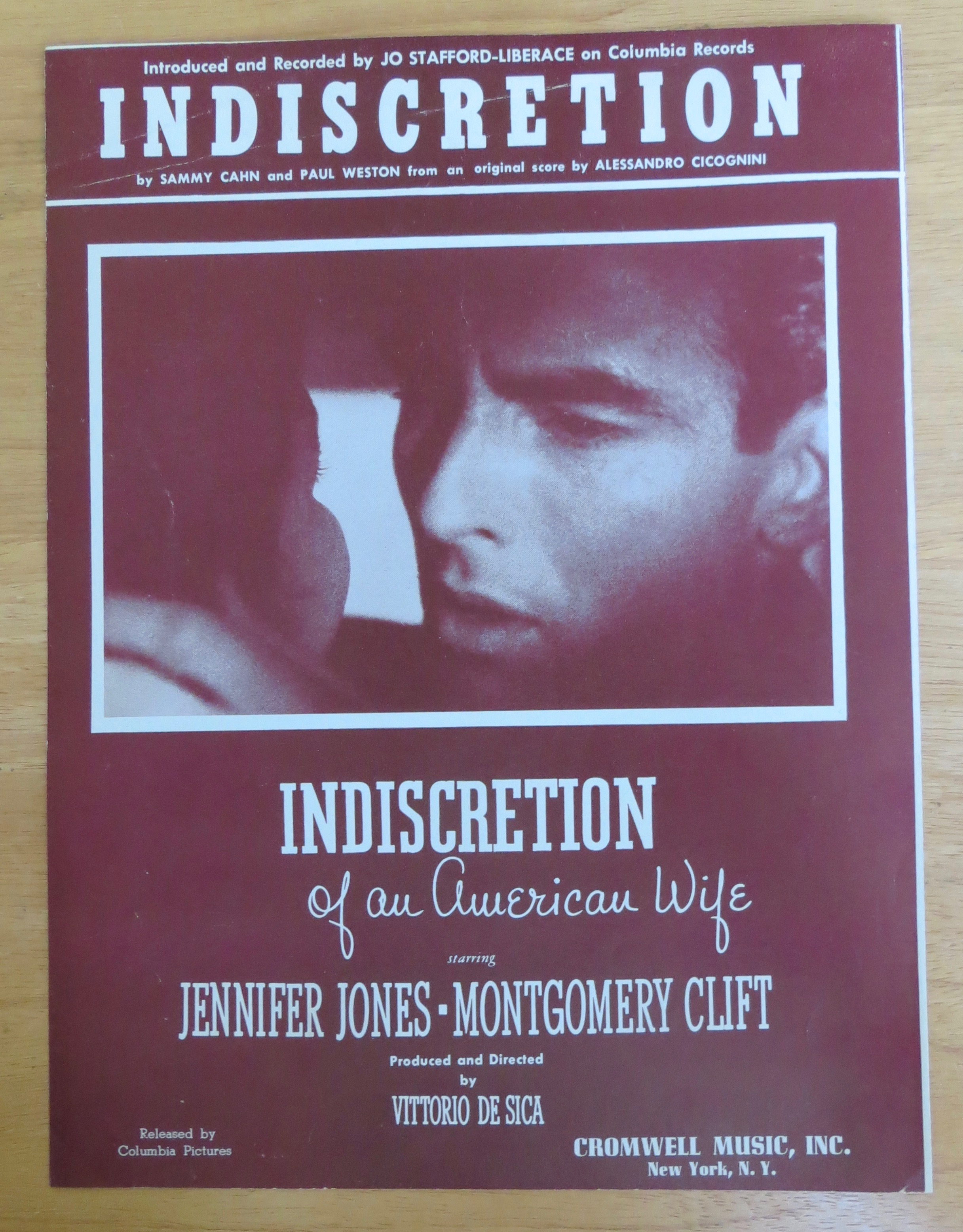 1954 Indiscretion Sheet Music