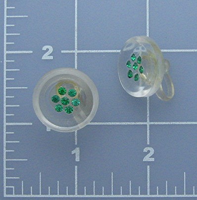 Crystal Plastic Button Style Clip Earrings Vintage