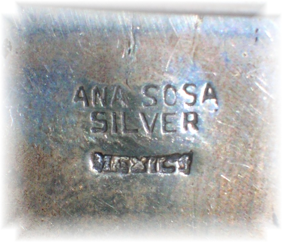 Signed ANA SOSA Mexican  Sterling Silver Grape Brooch
