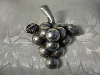Signed ANA SOSA Mexican Sterling Silver Grape Brooch